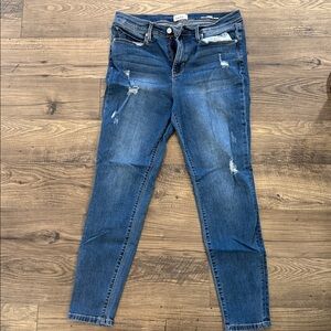 Distressed Blue Jeans
